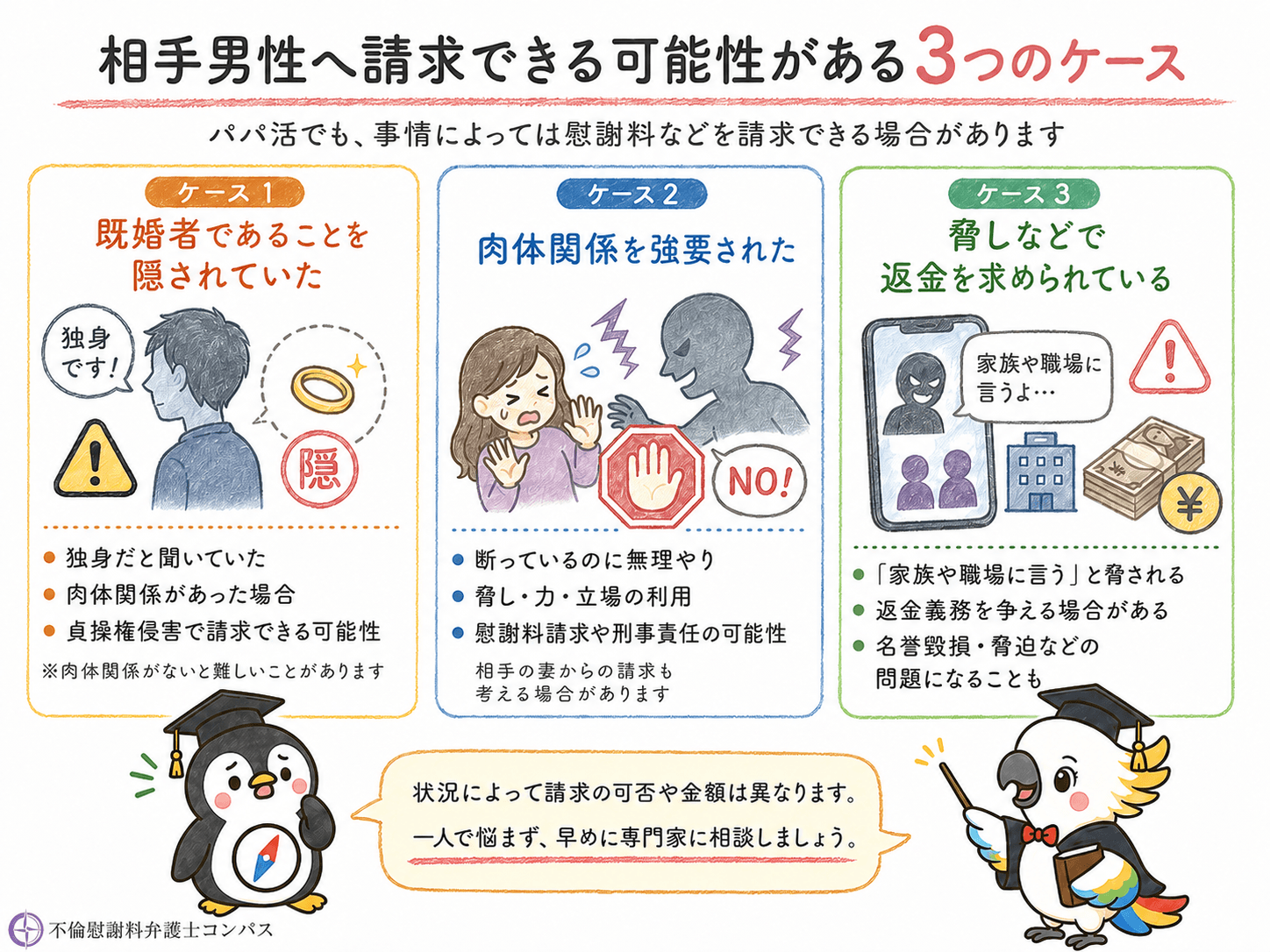 ８章　パパ活で相手男性へ請求できる可能性があるケース３つ